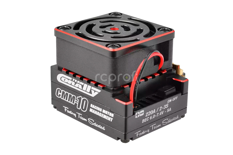 CMM-10 Racing Controller - 2-3S - 220A - senzorový regulátor - černý/červený