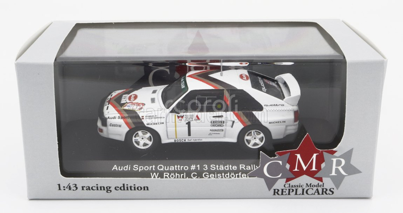 Cmr Audi Quattro Sport N 1 Winner Rally Adac Stadte 1984 W.rohrl - C.geistdorfer 1:43 Bílá