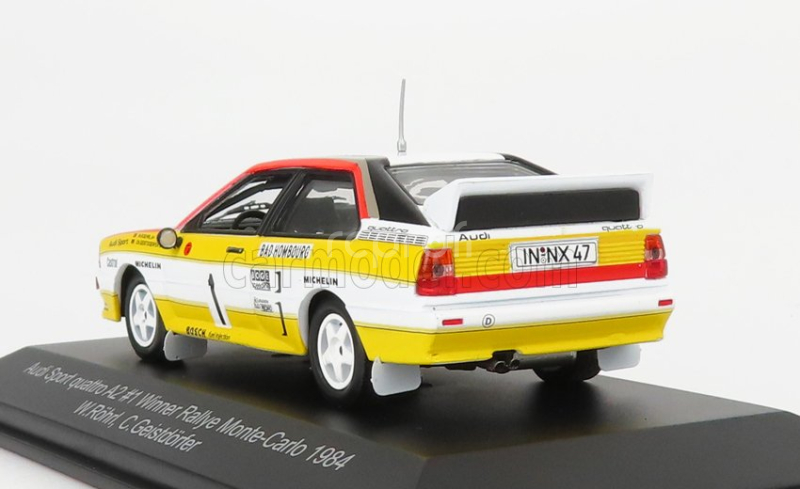 Cmr Audi Sport Quattro A2 Team Audi Sport (night Version) N 1 Winner Rally Montecarlo 1984 Walter Rohrl - Christian Geistdorfer 1:43 Bílá Žlutá