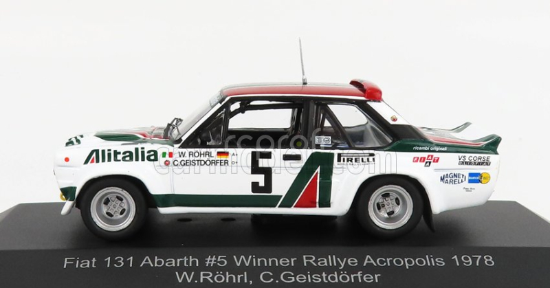 Cmr Fiat 131 Abarth Alitalia N 5 Winner Rally Acropolis 1978 W.rohrl - C.geistdorfer 1:43 Bílá Zelená Červená