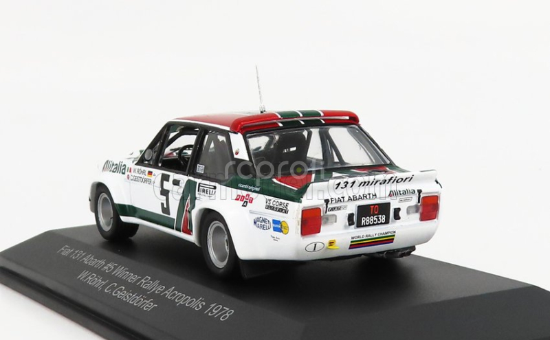 Cmr Fiat 131 Abarth Alitalia N 5 Winner Rally Acropolis 1978 W.rohrl - C.geistdorfer 1:43 Bílá Zelená Červená