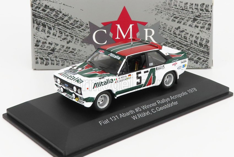 Cmr Fiat 131 Abarth Alitalia N 5 Winner Rally Acropolis 1978 W.rohrl - C.geistdorfer 1:43 Bílá Zelená Červená