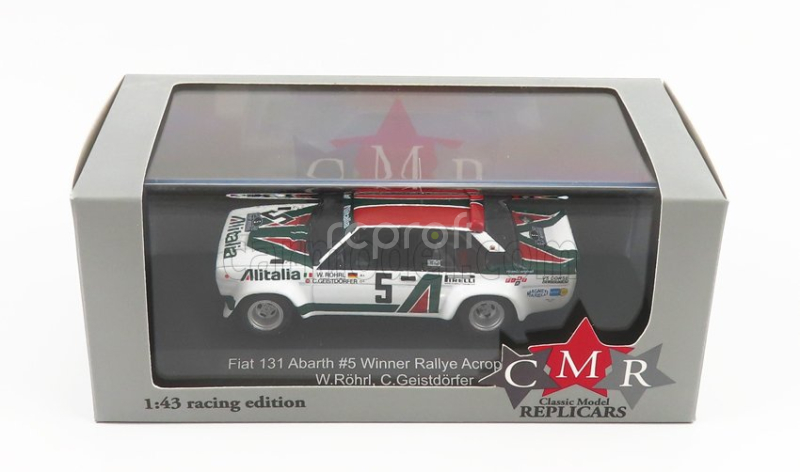 Cmr Fiat 131 Abarth Alitalia N 5 Winner Rally Acropolis 1978 W.rohrl - C.geistdorfer 1:43 Bílá Zelená Červená
