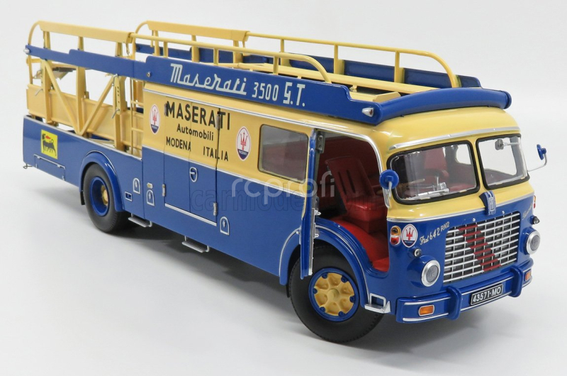 Cmr Fiat 642rn2 Truck Bartoletti Maserati Car Transporter 1957 1:18 Modrá Žlutá
