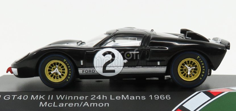 Cmr Ford usa Gt40 Mkii 7.0l V8 Team Shelby American Inc. N 2 Winner 24h Le Mans 1966 B.mclaren - C.amon 1:43 Černá Stříbrná