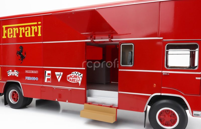 Cmr Om fiat 150 Rolfo Truck Car Transporter 2-assi 1966 - For F1 312b 1970 And Ferrari P3 Spider 1966 1:18 Red