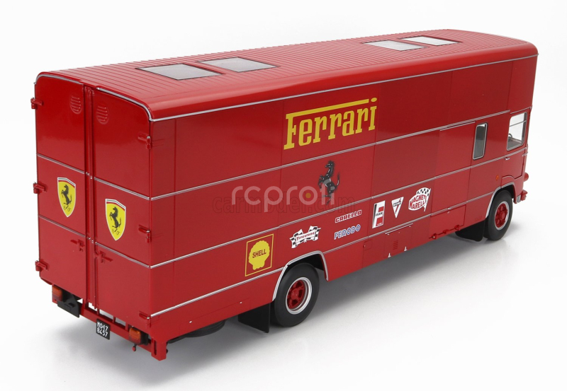 Cmr Om fiat 150 Rolfo Truck Car Transporter 2-assi 1966 - For F1 312b 1970 And Ferrari P3 Spider 1966 1:18 Red