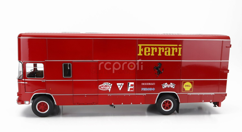 Cmr Om fiat 150 Rolfo Truck Car Transporter 2-assi 1966 - For F1 312b 1970 And Ferrari P3 Spider 1966 1:18 Red
