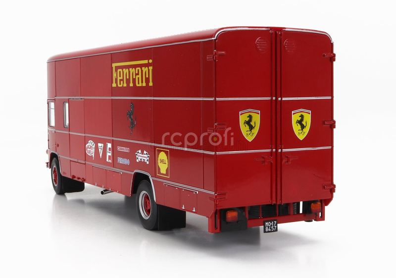 Cmr Om fiat 150 Rolfo Truck Car Transporter 2-assi 1966 - For F1 312b 1970 And Ferrari P3 Spider 1966 1:18 Red