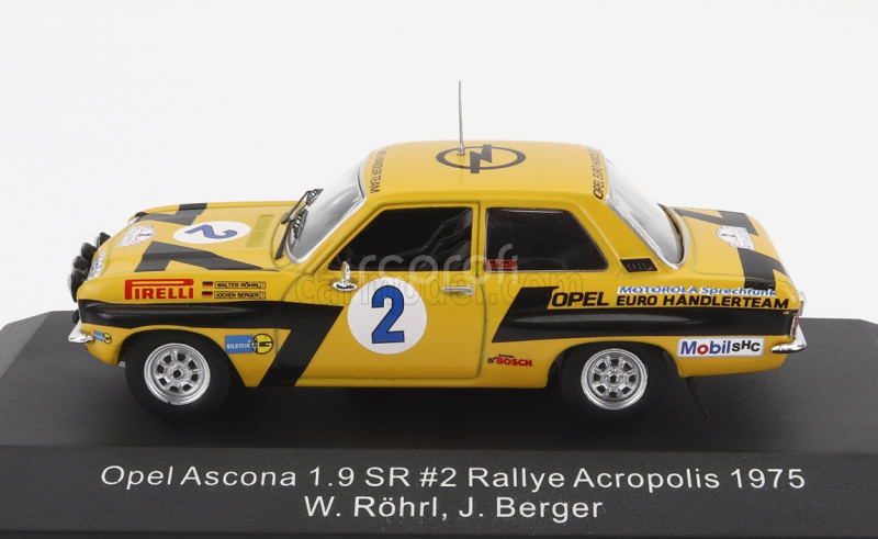 Cmr Opel Ascona 1.9 Sr N 2 Rally Acropolis 1975 W.rohrl - J.berger 1:43 Žlutá Černá
