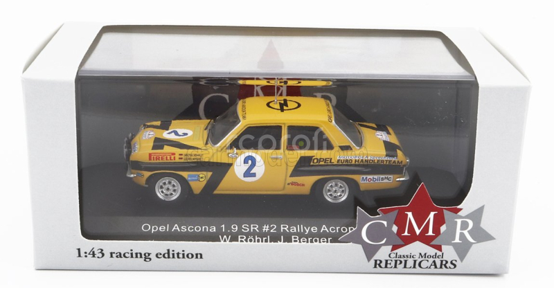 Cmr Opel Ascona 1.9 Sr N 2 Rally Acropolis 1975 W.rohrl - J.berger 1:43 Žlutá Černá