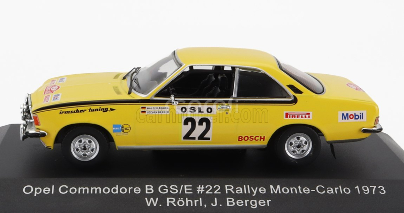 Cmr Opel Commodore B Gs/e (night Version) N 22 Rally Montecarlo 1973 W.rohrl - J.berger 1:43 Žlutá