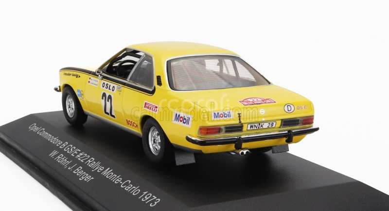 Cmr Opel Commodore B Gs/e (night Version) N 22 Rally Montecarlo 1973 W.rohrl - J.berger 1:43 Žlutá