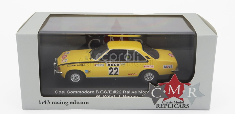 Cmr Opel Commodore B Gs/e (night Version) N 22 Rally Montecarlo 1973 W.rohrl - J.berger 1:43 Žlutá