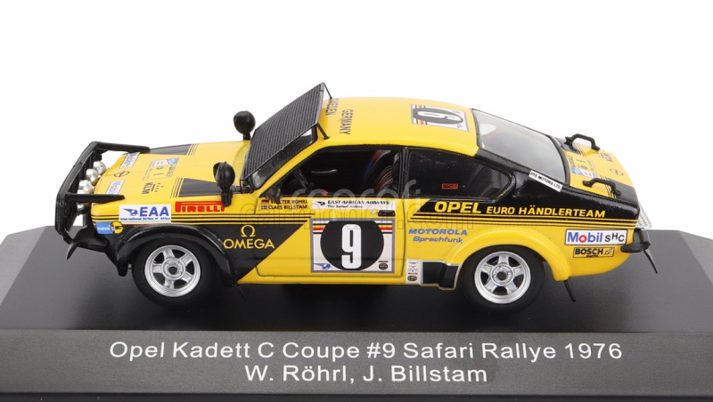 Cmr Opel Kadett C Coupe (night Version) Team Opel Euro Handler N 9 Rally East African Safari 1976 Walter Rohrl - Claes Billstam 1:43 Žlutá Černá