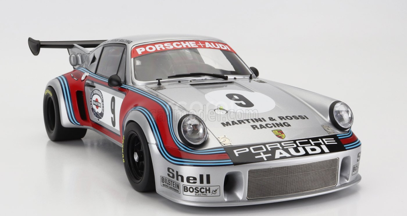 Cmr Porsche 911 930 Carrera Rsr Turbo 2.1l Team Martini & Rossi Racing N 9 2nd 6h Watkins Glen 1974 G.v.lennep - H.muller 1:12 Stříbrná Červená Modrá