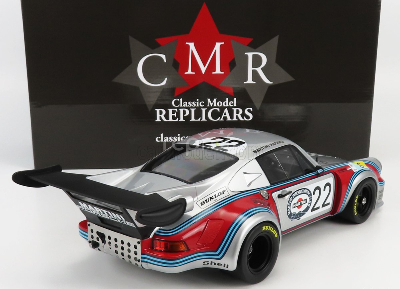 Cmr Porsche 911 Carrera Rsr 2.1l Turbo Team Martini Racing N 22 2nd 24h Le Mans 1974 G.van Lennep - H.muller 1:12 Stříbrná Červená Modrá