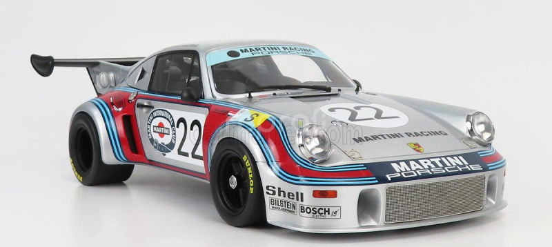 Cmr Porsche 911 Carrera Rsr 2.1l Turbo Team Martini Racing N 22 2nd 24h Le Mans 1974 G.van Lennep - H.muller 1:12 Stříbrná Červená Modrá