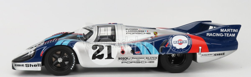 Cmr Porsche 917lh 4.9l Team Martini Racing N 21 24h Le Mans 1971 Vic Elford - Gerard Larrousse 1:12 Stříbrná Modrá