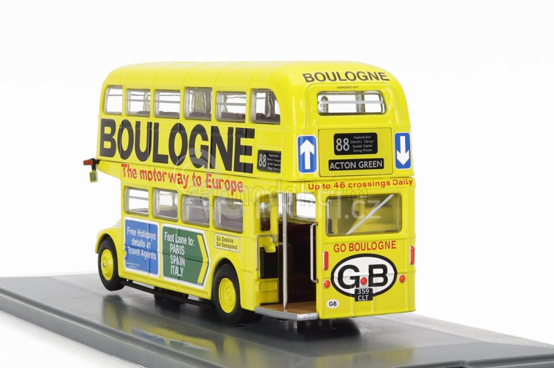 Corgi AEC Type Rm Autobus London Transport Boulogne Route 88 Action Green 1949 1:76 Žlutá