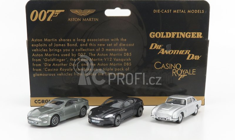 Corgi Aston martin Set 3x 007 James Bond - tři modely 1:50