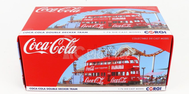 Corgi Blackpool Decker Double Tram Autobus Coca-cola Open Happiness 1934 1:76 Červená Bílá