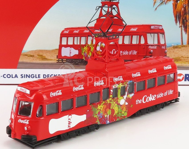 Corgi Blackpool Decker Single Tram Autobus Coca-cola 1:76, červená