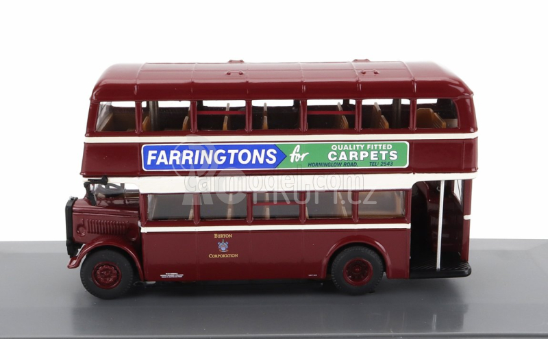 Corgi GUY Utility Autobus Burton Corporation 6 Calais 1960 1:76 Červený Krém