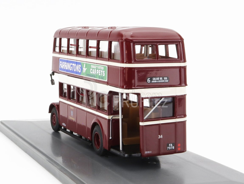 Corgi GUY Utility Autobus Burton Corporation 6 Calais 1960 1:76 Červený Krém