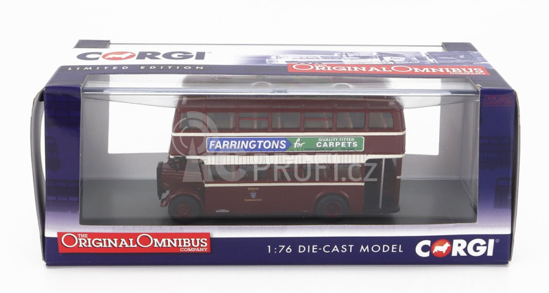 Corgi GUY Utility Autobus Burton Corporation 6 Calais 1960 1:76 Červený Krém