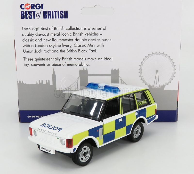 Corgi Land rover Range Rover Police 1971 1:36 Modrá Žlutá