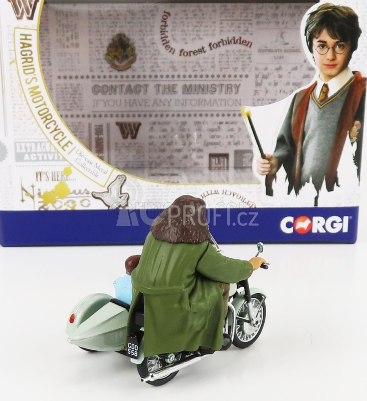 Corgi Motorcycle Hagrid's Sidecar Harry Potter - Movie 1:36 Velmi Světle Zelená