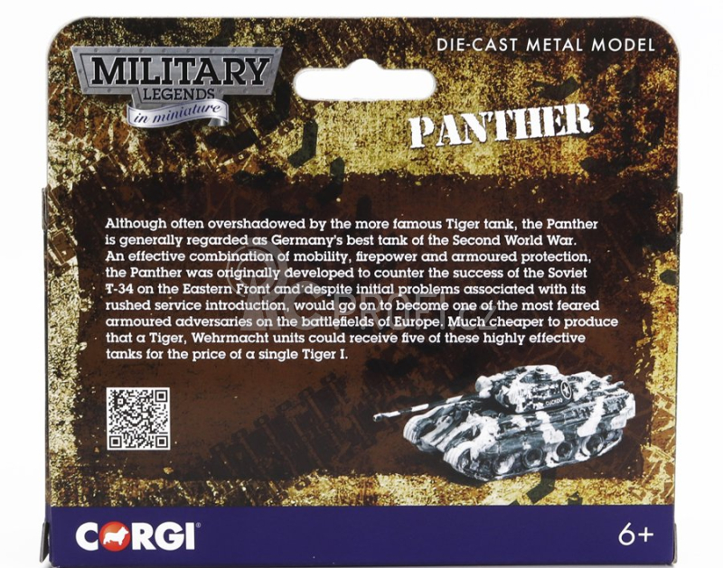 Corgi Tank Panther 1945 - Cm. 8.0 1:87 Vojenská Kamufláž