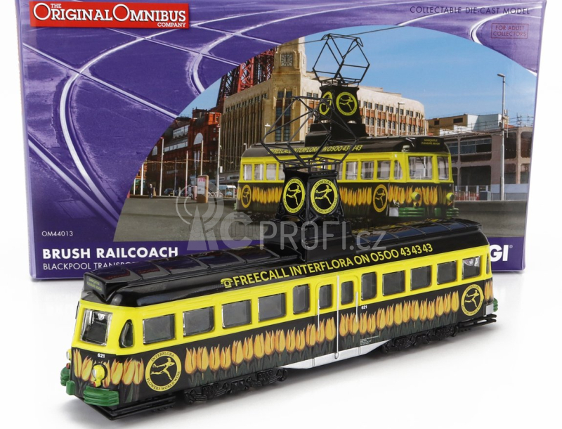 Corgi Tram Brush Railcoach Blackpool Transport Interflora 1970 1:76 Žlutá Černá