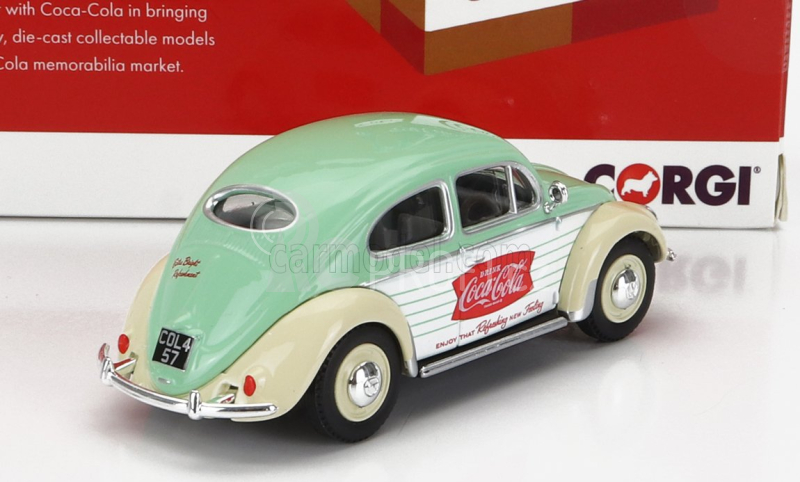 Corgi Volkswagen Beetle Maggiolino Coca-cola 1951 1:43 Zelená Bílá Béžová