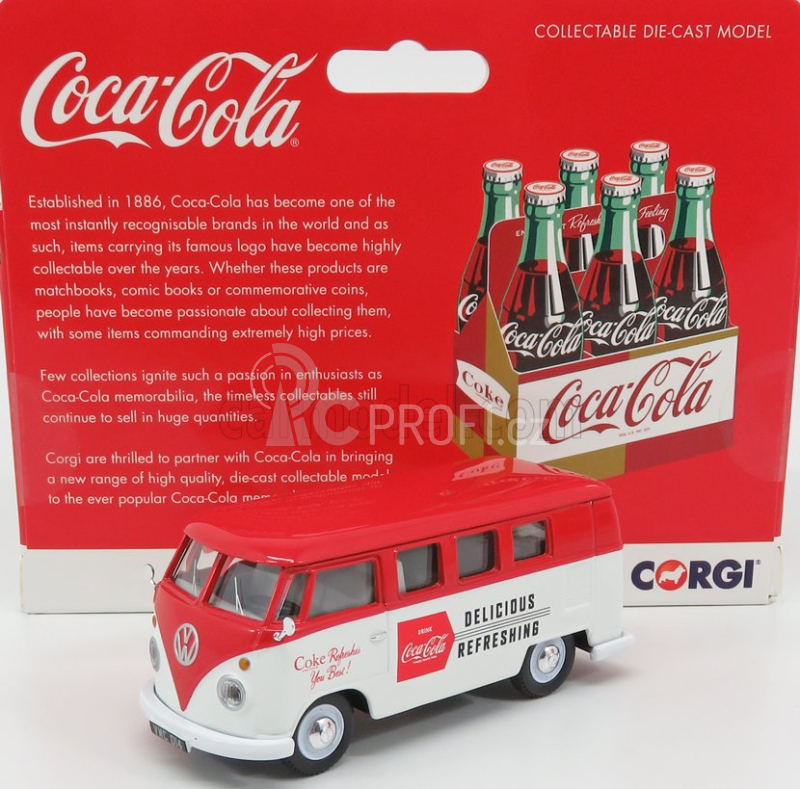 Corgi Volkswagen T1 Camper Van Coca-cola 1961 1:43 Bílá Červená