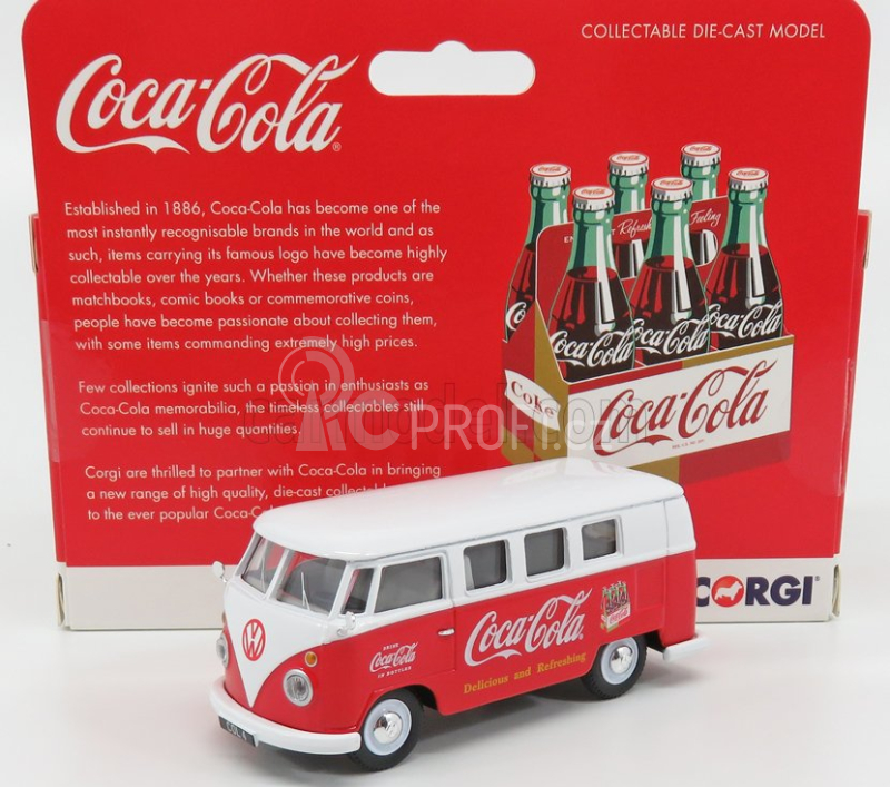 Corgi Volkswagen T1 Camper Van Coca-cola 1961 1:43 Červená Bílá