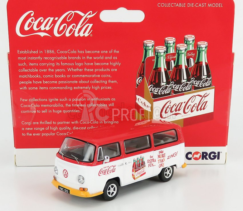 Corgi Volkswagen T1 Camper Van Coca-cola Zing 1961 1:43 Červená Bílá