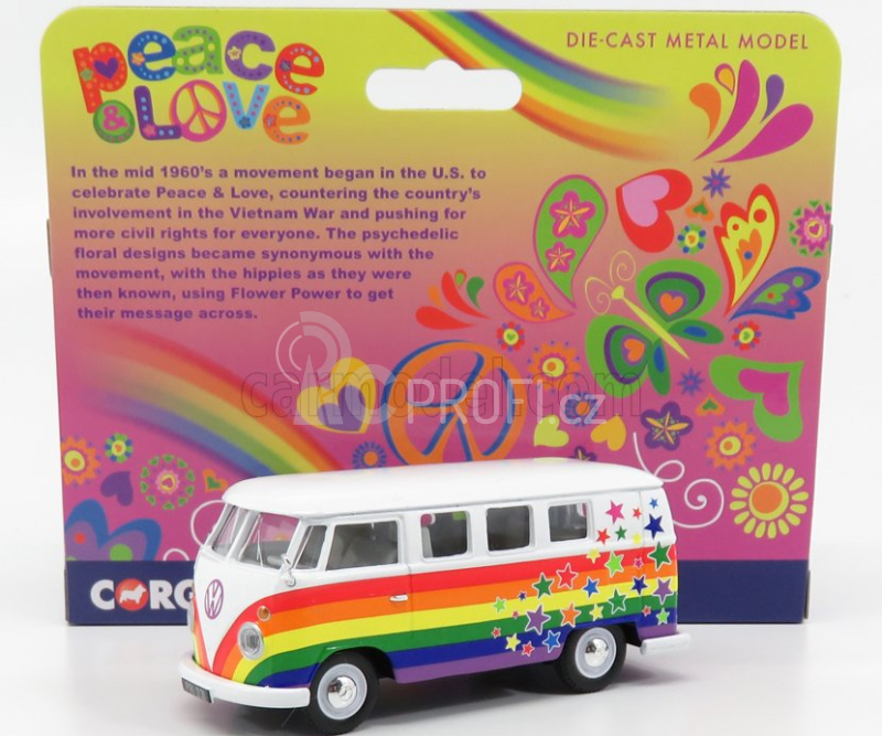 Corgi Volkswagen T1 Minibus Camper Van 1961 - Peace & Love 1:43 Různé