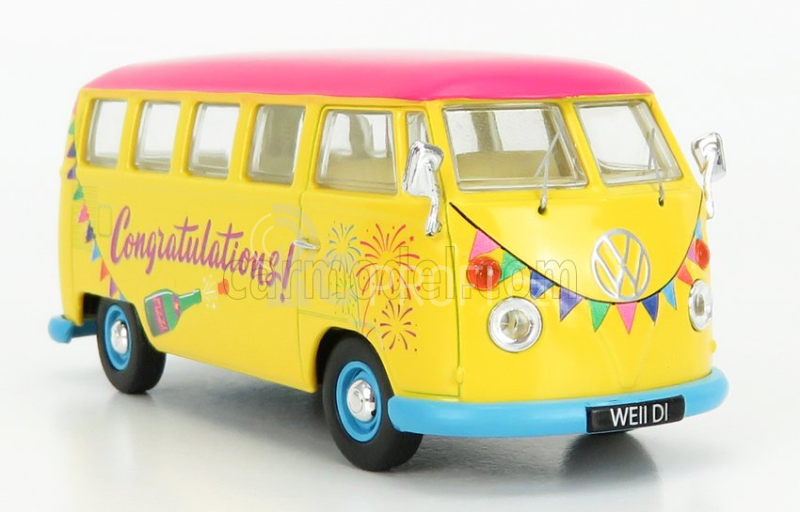 Corgi Volkswagen T1 Minibus Congratulations 1961 1:43 Žlutá Fucsia