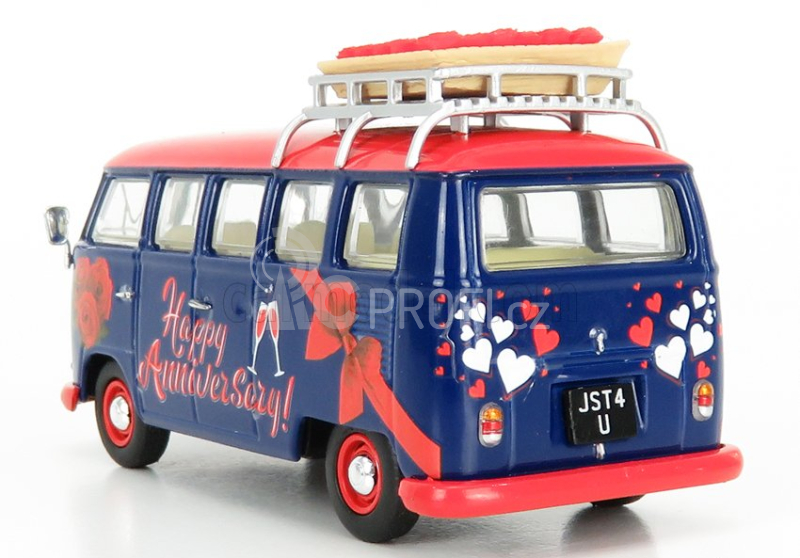 Corgi Volkswagen T1 Minibus Happy Anniversary 1961 1:43 Modrá Červená