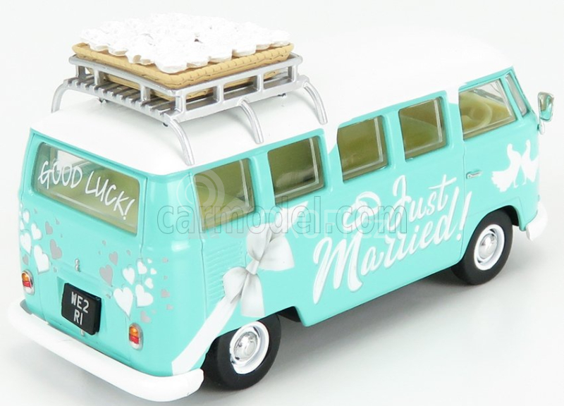 Corgi Volkswagen T1 Minibus Just Married 1961 1:43 Světle Modrá Bílá