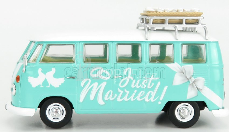 Corgi Volkswagen T1 Minibus Just Married 1961 1:43 Světle Modrá Bílá