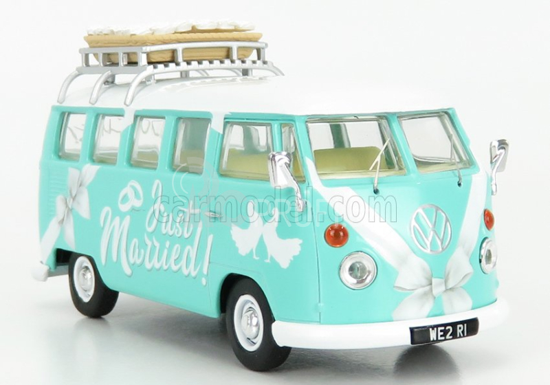 Corgi Volkswagen T1 Minibus Just Married 1961 1:43 Světle Modrá Bílá