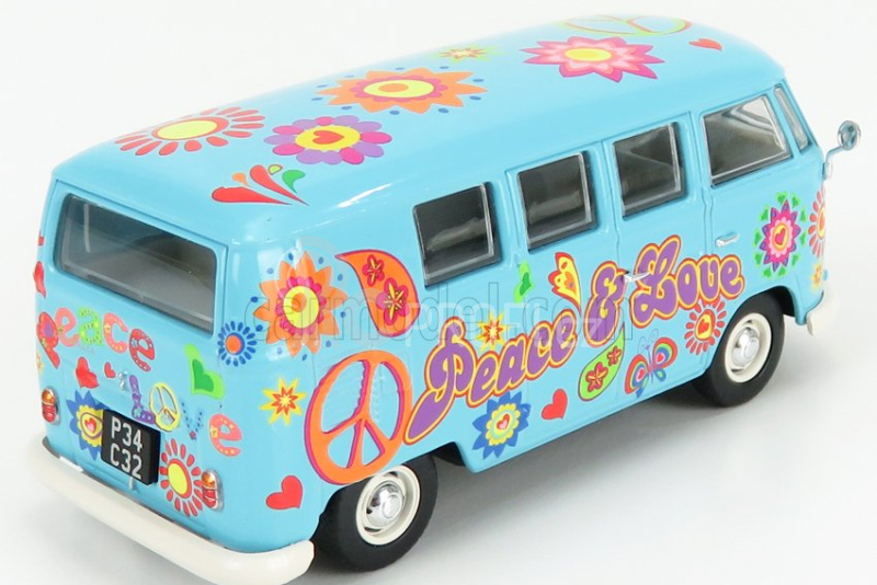 Corgi Volkswagen T1 Minibus Peace & Love 1961 1:43 Světle Modrá