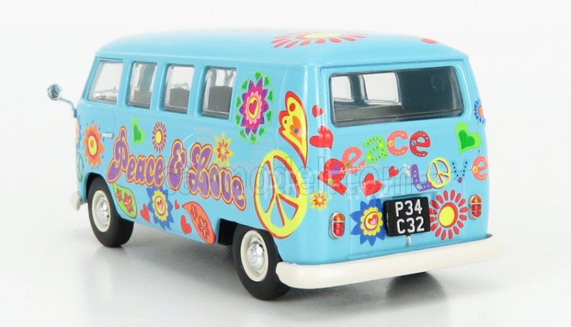 Corgi Volkswagen T1 Minibus Peace & Love 1961 1:43 Světle Modrá