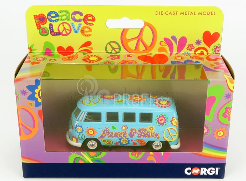 Corgi Volkswagen T1 Minibus Peace & Love 1961 1:43 Světle Modrá