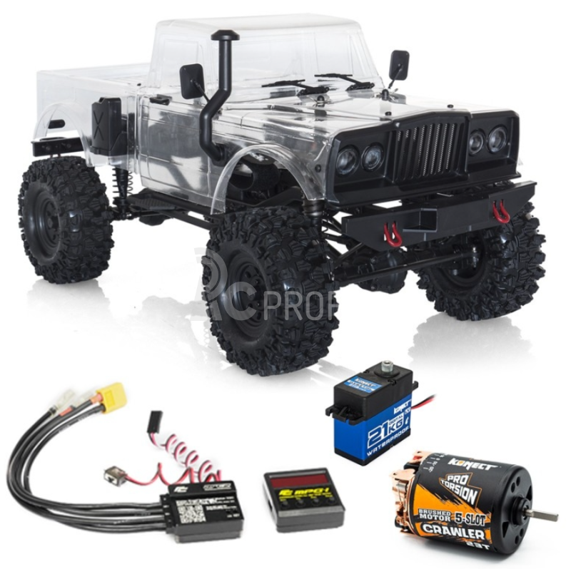 CRX šasi V2 stavebnice včetně karoserie a motoru (12.8 - 325mm) + CRAWLER PACK
