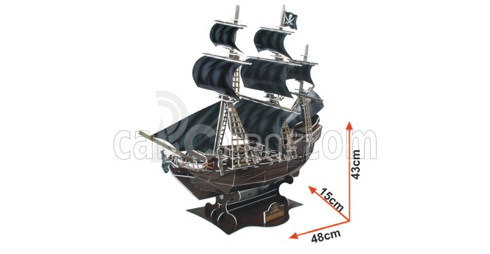 Cubicfun Puzzle Kit 3D In Foam Boat Queen Anne's Revenge Veliero, 155 dílků