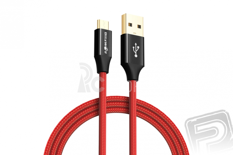 Datový kabel Micro USB červený (délka 2,5 m)